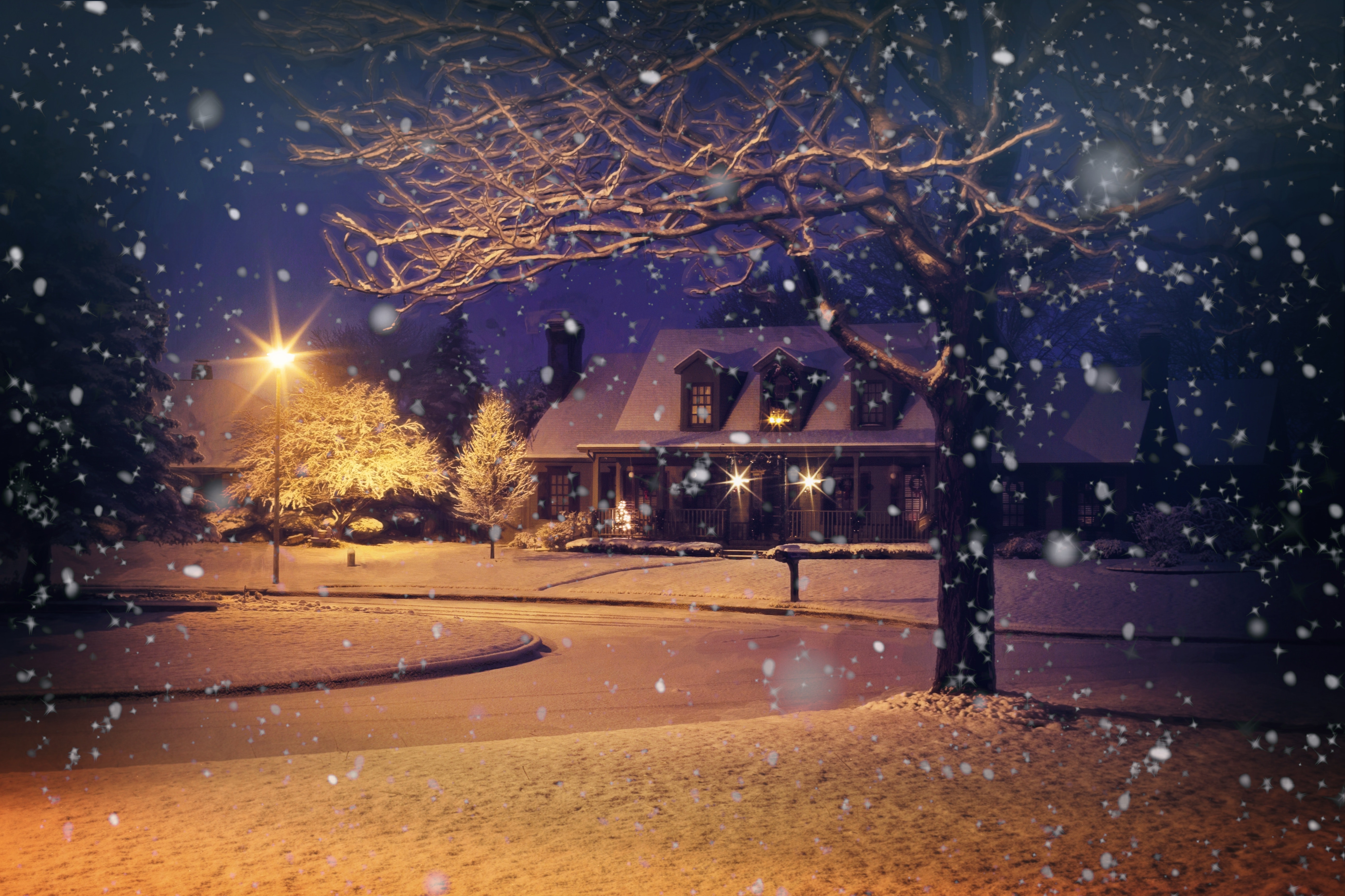 home with snow on it in the winter